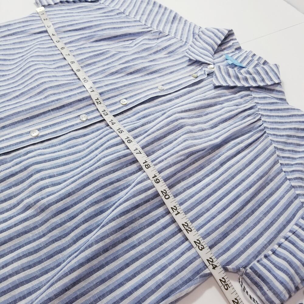 Draper James Rsvp Linen Blend Striped Button Fron… - image 4